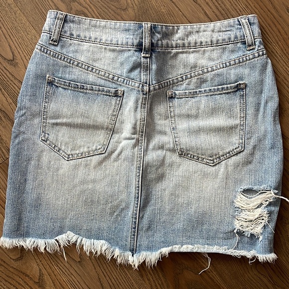 Distressed Denim Skirt - Picture 2 of 3